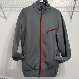 Nike Air Jordan full zip Grey Red Sz L Large full zip jacket